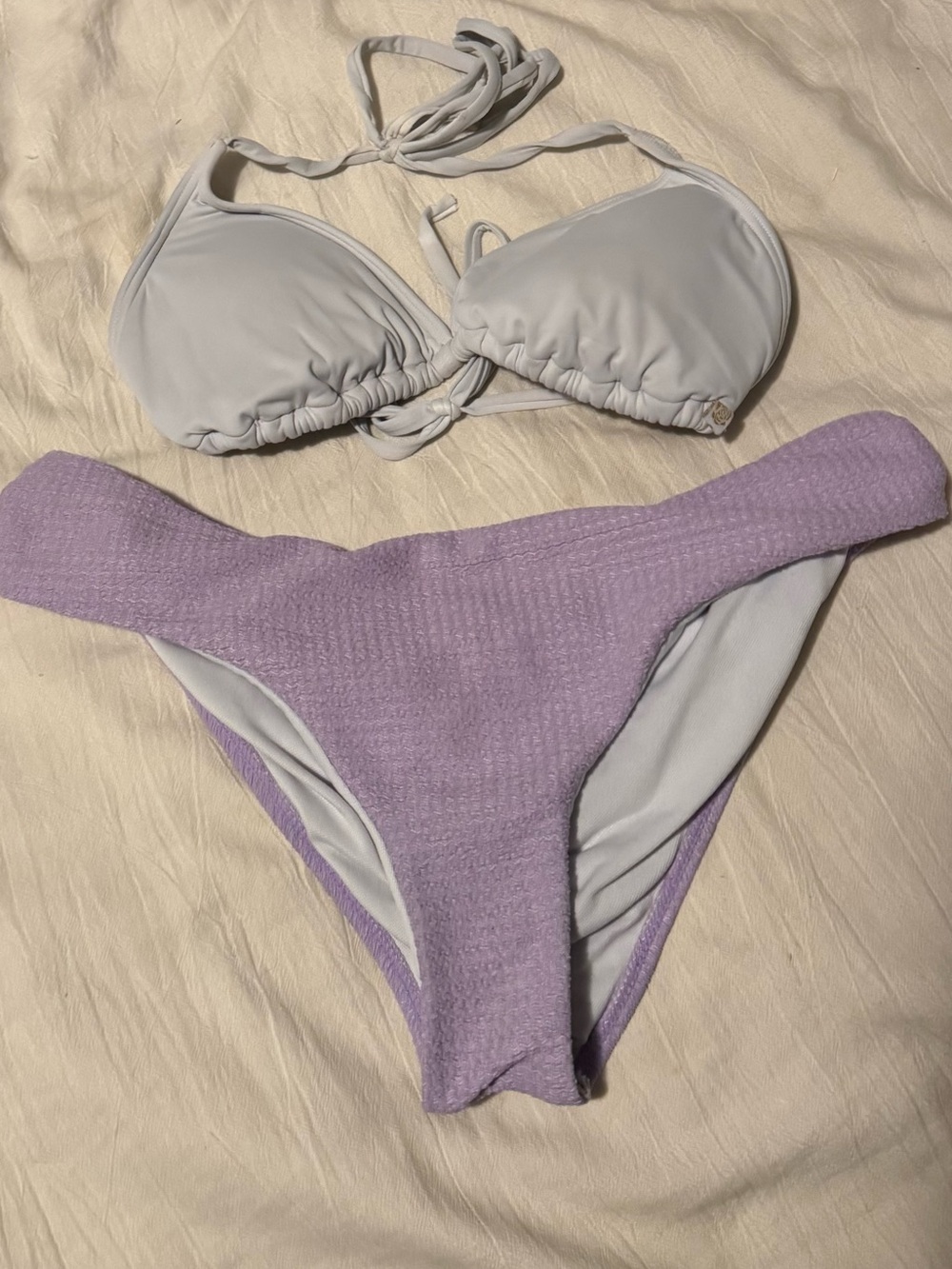 La Vie En Rose + Skinny Dip Pale Gray & Lavender Bikini Set